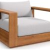 New Outdoor Wood Patio Chair Weather-Resistant Cushions Chair
