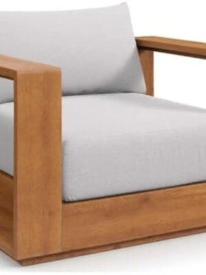New Outdoor Wood Patio Chair Weather-Resistant Cushions Chair
