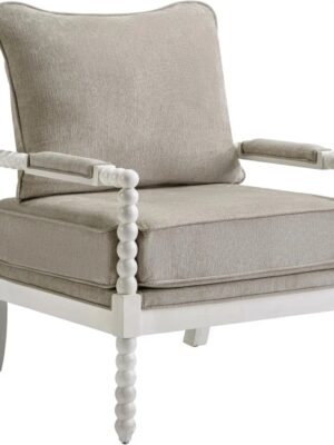 New Spindle Accent Chair Wood Frame High Resilience Cushion Armrest Chair