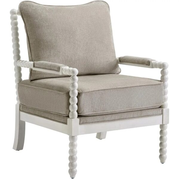 New Spindle Accent Chair Wood Frame High Resilience Cushion Armrest Chair