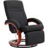 New Recliner Adjustable Swivel Footrest Padded Arms Wood Chair