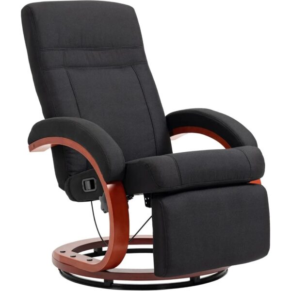 New Recliner Adjustable Swivel Footrest Padded Arms Wood Chair