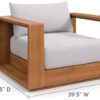 New Outdoor Wood Patio Chair Weather-Resistant Cushions Chair