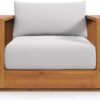 New Outdoor Wood Patio Chair Weather-Resistant Cushions Chair
