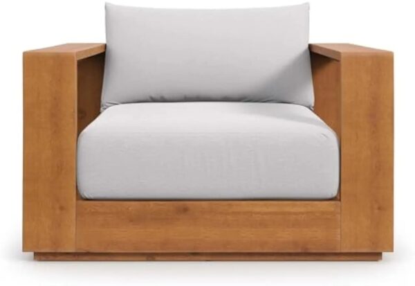 New Outdoor Wood Patio Chair Weather-Resistant Cushions Chair